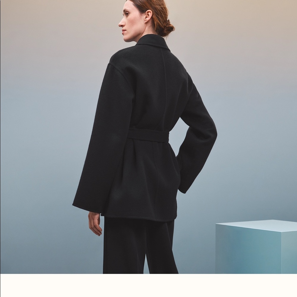Hermes black double cashmere coat - Picture 11 of 12